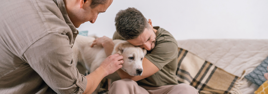 Priopriétaire confiant la garde de son chien